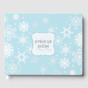 Winter Wedding Gästebuch Weißer Schneeflocken