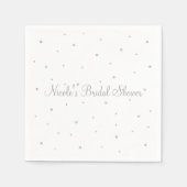 Winter Wedding Glam Silver & White Dots Party Serviette (Vorderseite)