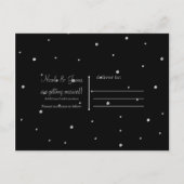 Winter Wedding Glam Silver & White Save the Date Ankündigungspostkarte (Rückseite)