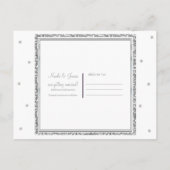 Winter Wedding Glam Silver & White Save the Date Ankündigungspostkarte (Rückseite)