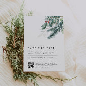 Winter Wedding Greenerity QR Code Save the Date Einladung