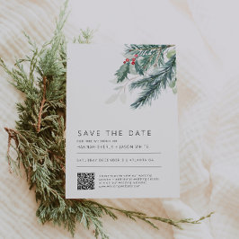 Winter Wedding Greenerity QR Code Save the Date Einladung