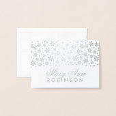 Winter Wedding Guest Seating Platzkarte Silver Folienkarte (Vorderseite mit Umschlag)