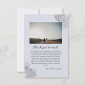 Winter Wedding Hand Drawn Floral Foto Dankeskarte (Rückseite)