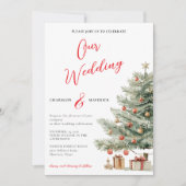 Winter Wedding Holiday Invitation Einladung (Vorderseite)