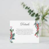 Winter Wedding Holly Berry Details Postkarte (Stehend Vorderseite)