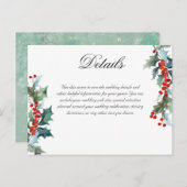 Winter Wedding Holly Berry Details Postkarte (Vorne/Hinten)