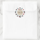 Winter Wedding Holly Berry Weihnachten Runder Aufkleber (Tasche)