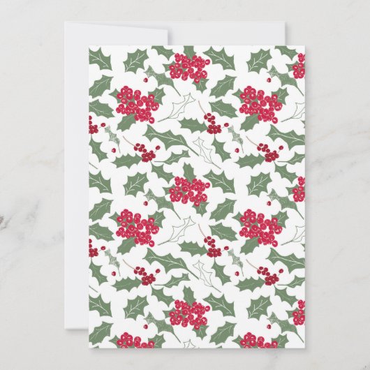 Winter Wedding Holly Save the Date Card (Rückseite)