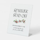 Winter Wedding Holly Sparkler Absenden von Zeichen Sockelschild (Vorderseite)