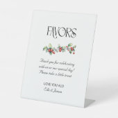 Winter Wedding Holly und Berries favorisieren Tisc Sockelschild (Vorderseite)