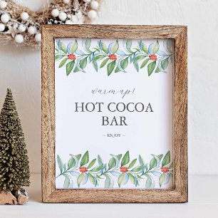 Winter Wedding Hot Chocolate Bar Sign Poster