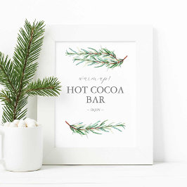 Winter Wedding Hot Chocolate Bar Sign Poster
