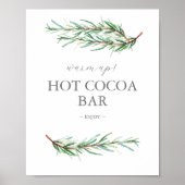 Winter Wedding Hot Chocolate Bar Sign Poster (Vorne)