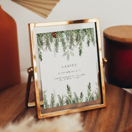 Winter Wedding Ladys Badezimmer Basket-Zeichen Poster