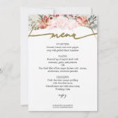 Winter Wedding Menu Card Gilded Watercolor Floral Einladung (Vorderseite)