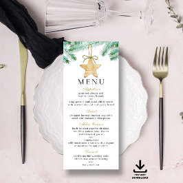 Winter Wedding Menu Cards für Wasserfarben Pine Bo Einladung