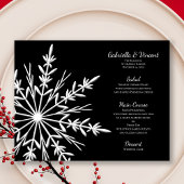 Winter Wedding Menu mit Schwarz und Weiß Snowflake