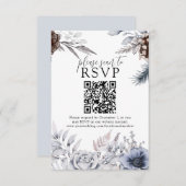 Winter Wedding Pine Cone QR Website RSVP Card (Vorne/Hinten)