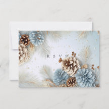 Winter Wedding Pine Cones Blue Brown White UAWG