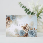 Winter Wedding Pine Cones Blue Brown White UAWG (Stehend Vorderseite)