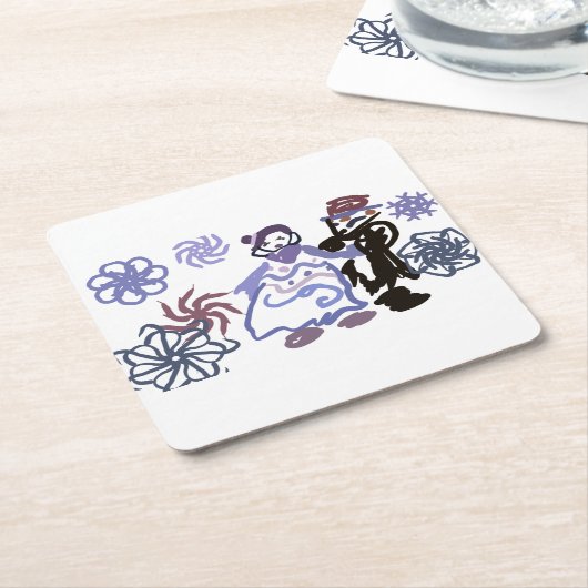 Winter wedding  rechteckiger pappuntersetzer (angewinkelt)