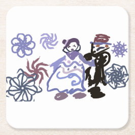 Winter wedding rechteckiger pappuntersetzer