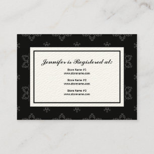 Winter Wedding Registry Card in B&W auf Cream Begleitkarte