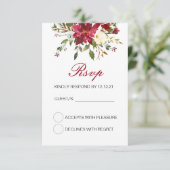Winter Wedding RSVP Card, Custom RSVP Card (Stehend Vorderseite)