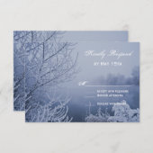 Winter Wedding RSVP Cards mit Eisschnee-See-Szene (Vorne/Hinten)