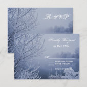 Winter Wedding RSVP Cards mit Eisschnee-See-Szene Karte (Vorne/Hinten)