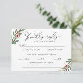 Winter Wedding RSVP Cards - Moderne Weihnachten Karte (Stehend Vorderseite)