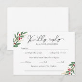 Winter Wedding RSVP Cards - Moderne Weihnachten Karte (Vorne/Hinten)