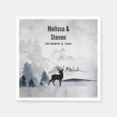 Winter Wedding Rustic Rustic Gray Watercolor Serviette (Vorderseite)