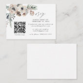 Winter Wedding Rustic White QR Code Hochzeit RSVP Begleitkarte (Vorne/Hinten)