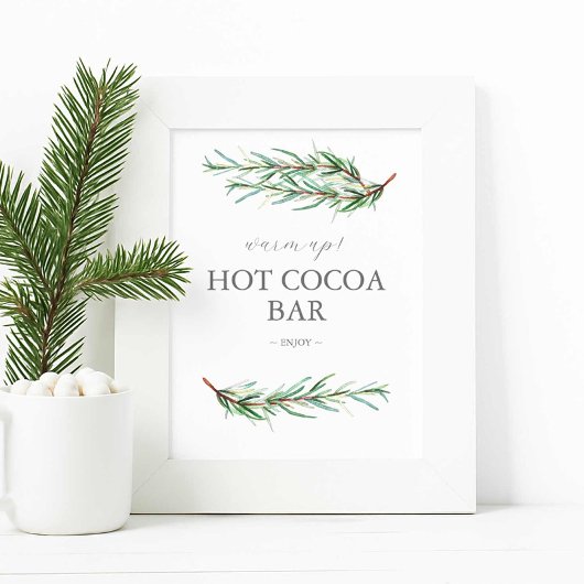 Winter Wedding Sign Hot Chocolate Bar Sign Poster