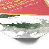 Winter Wedding Sign Wassercolor Holly und Berries Poster (Ecke)