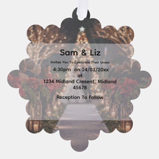 Winter Wedding Snowflake Decorative Invitation Ornament Karte (Vorderseite)