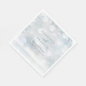 Winter Wedding Snowflakes Elegantes Skript Serviette (Ecke)
