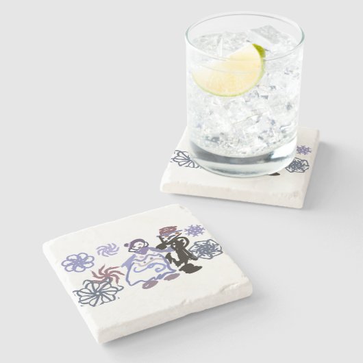 Winter wedding  steinuntersetzer (Seitenansicht)