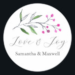 Winter Wedding Stickers Vielen Dank<br><div class="desc">In diesen Winteraufklebern sind die Worte "Danke" Set in trendiger Schrift-Typografie zu finden. Fügen Sie den personalisierten Text mithilfe der Vorlagenfelder hinzu. Ein Gezwitscher mit Aquarellwein schmückt das Oberteil. Um die passende rustikale Hochzeitskunst und weitere Ideen für die Winterhochzeit zu sehen, besuchen Sie www.zazzle.com/dotellabelle Kunst und Design der Wasserfarbe von...</div>