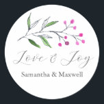 Winter Wedding Stickers Vielen Dank<br><div class="desc">In diesen Winteraufklebern sind die Worte "Danke" Set in trendiger Schrift-Typografie zu finden. Fügen Sie den personalisierten Text mithilfe der Vorlagenfelder hinzu. Ein Gezwitscher mit Aquarellwein schmückt das Oberteil. Um die passende rustikale Hochzeitskunst und weitere Ideen für die Winterhochzeit zu sehen, besuchen Sie www.zazzle.com/dotellabelle Kunst und Design der Wasserfarbe von...</div>