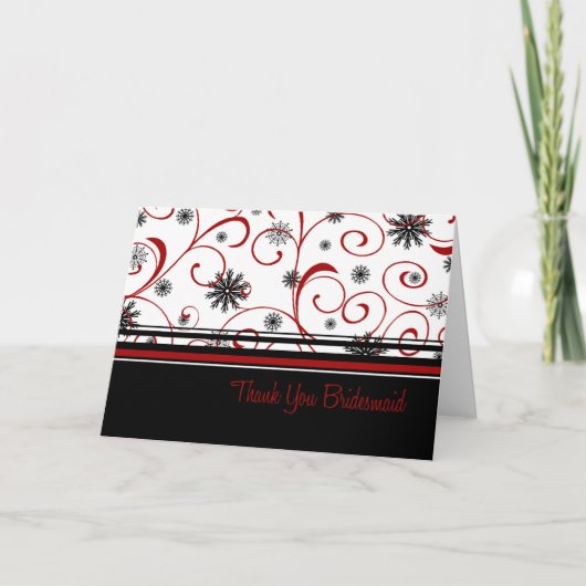 Winter Wedding Thank You Bridesmaid Card Dankeskarte (Vorderseite)