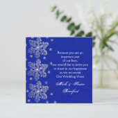 Winter Wedding Vow Renewal - Blau/Schnee Einladung (Stehend Vorderseite)