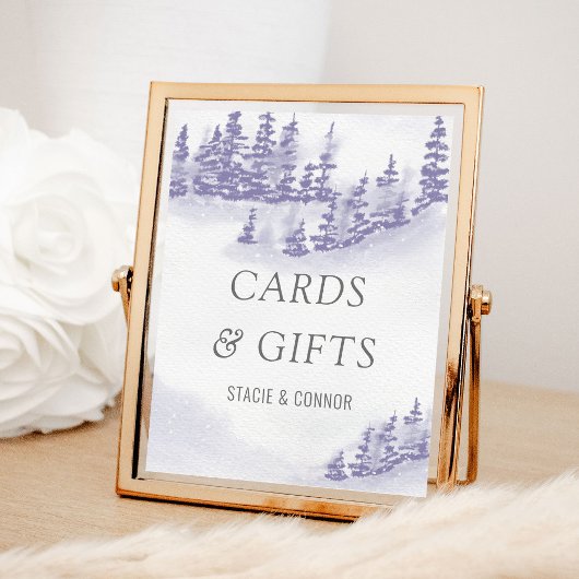 Winter Wedding Watercolor Lavendel Karten & Gesche Poster