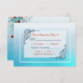 Winter Wedding Wedding RSVP Karte (Vorne/Hinten)