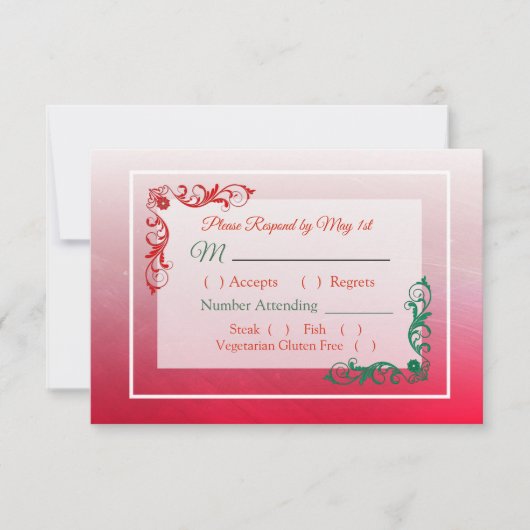 Winter Wedding Wedding RSVP Karte (Vorderseite)