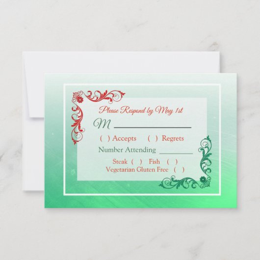 Winter Wedding Wedding RSVP Karte (Vorderseite)