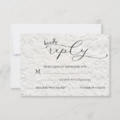 Winter Wedding White & Black Simple RSVP Karte (Vorderseite)