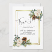 Winter Wedding White Roses Gold Dusty Blue (Vorderseite)